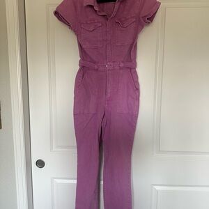 Good American Pink Denim Jumpsuit